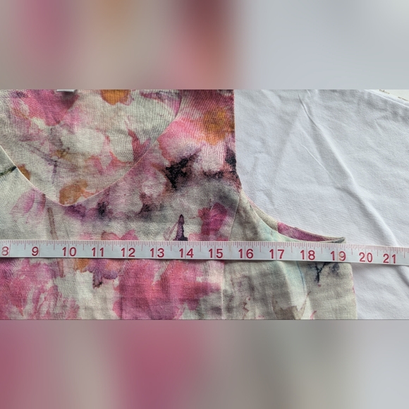 J. Jill 100% Linen XS Watercolor Floral Dress w/ kangaroo Pocket Pullover - Picture 11 of 13